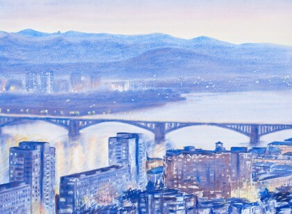 Вечер на  Енисее