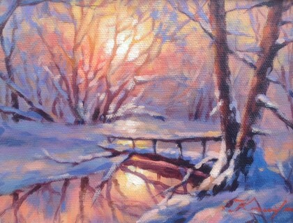 Зимний пейзаж с рекой