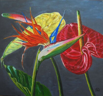 "Антуриумы на сером"