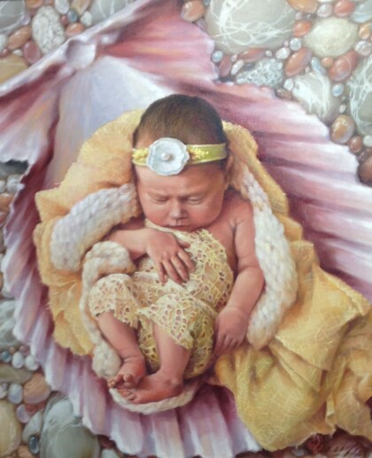 младенец в жемчужнице