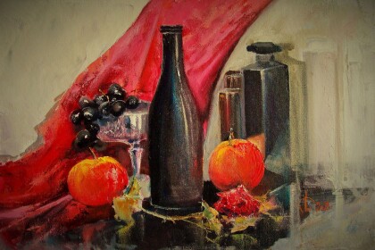 Натюрморт с двумя яблоками