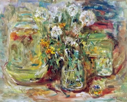 Натюрморт с одуванчиками.