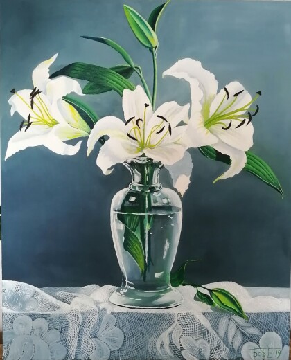 Лилии в вазе.