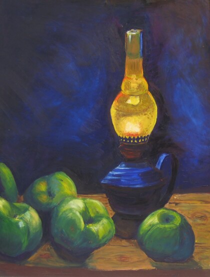 лампа с антоновским яблоками