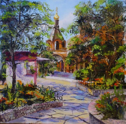 Летний дворик Топловского монастыря