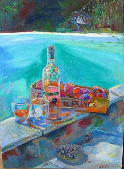 "Жаркое лето. Натюрморт у бассейна"