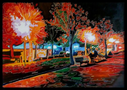 Ночь, набережная, Поморие