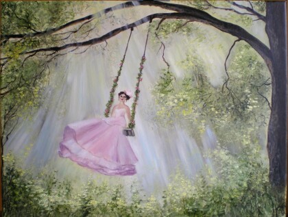 Качели в лесу