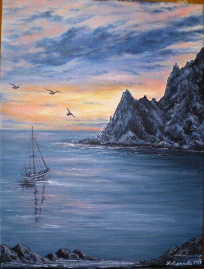 Крым. Вечер в Царской бухте