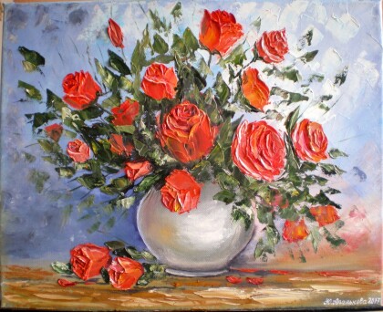 Букет из красных роз.