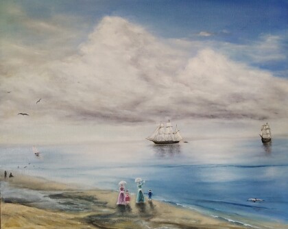 Штиль на море (Свободная копия Айвазовского).