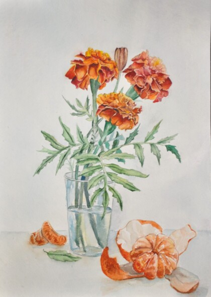 Бархатцы с мандарином