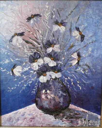 "Букет из синих цветов ",