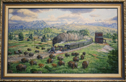 пейзаж с поездом