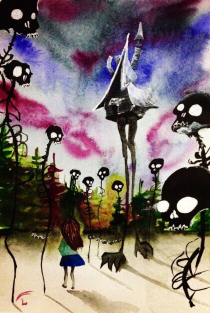 Акварельная картина "Сказка"