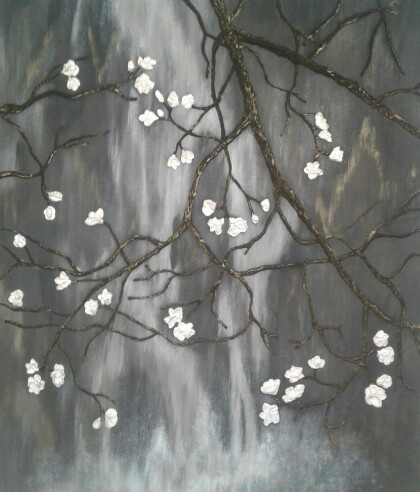 "Сакура над водопадом"