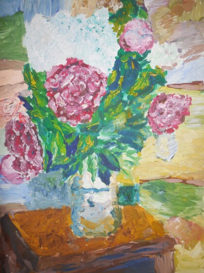 Пионы и сирень