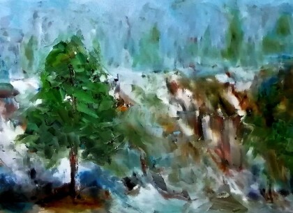 Сосна в овраге.