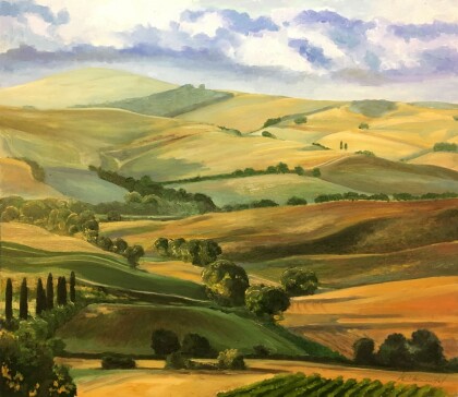 Италия, Тоскана, луга после дождя