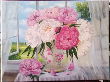 "Пионы  у окна."