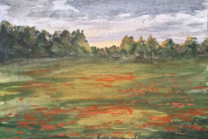 Пейзаж с маками