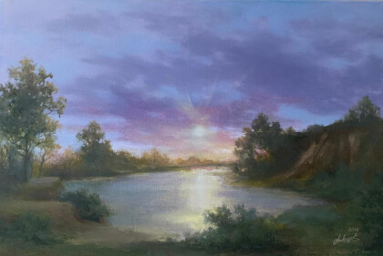 Летний вечер. На берегу реки.