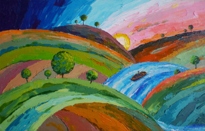 Закат солнца в деревне "Большие Бугры"