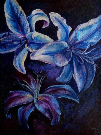 Синие лилии