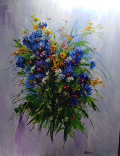 Натюрморт с васильками