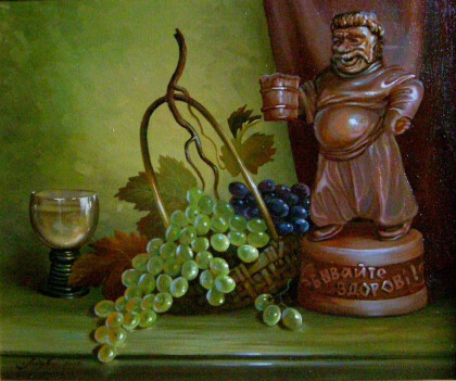 Натюрморт с бокалом вина