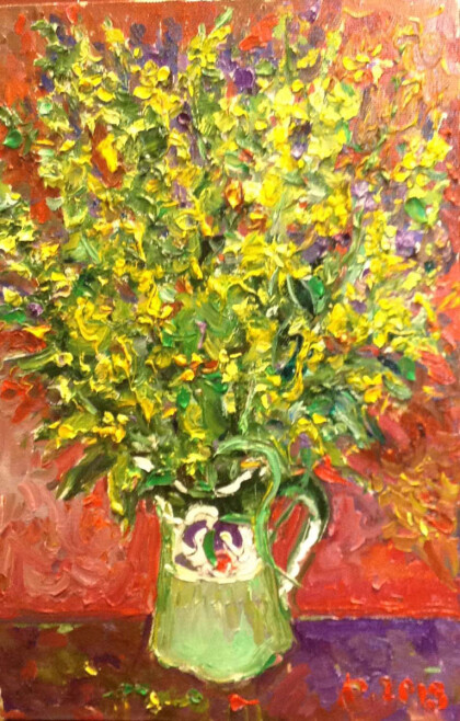 Букет на оранжевом фоне