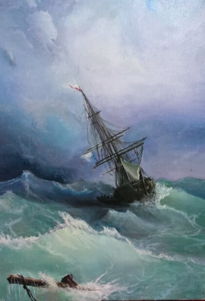 Копия картины Айвазовского "Буря"1868