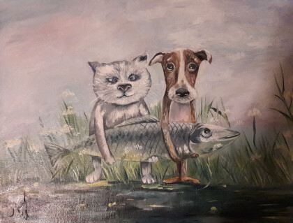 Копия картины Андрея Репникова " Большая рыба"