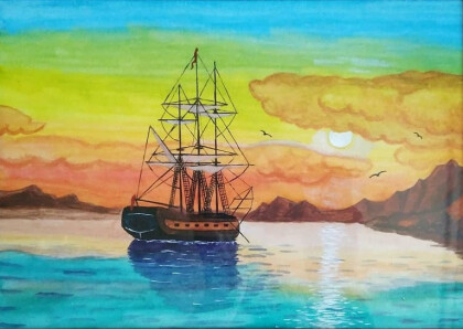 Закат на море