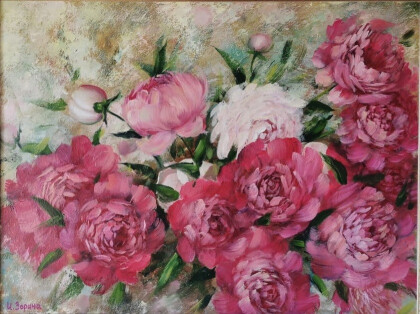 Яркие пионы