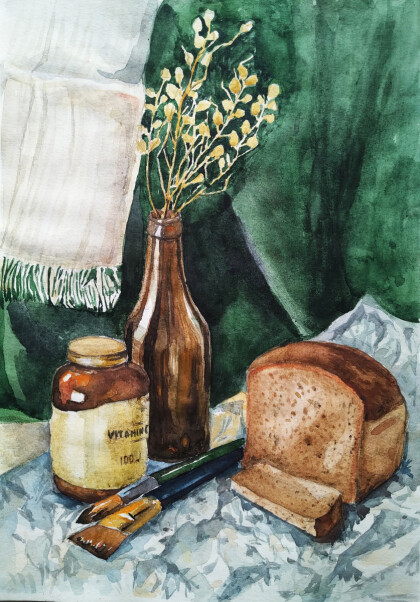 Кисти и хлеб