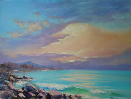 Закат на море.