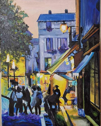 Тёплый вечер в кафе