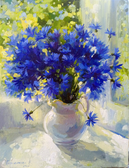 Васильки на моем окне