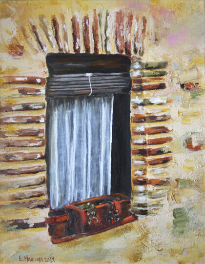 Окно с занавеской