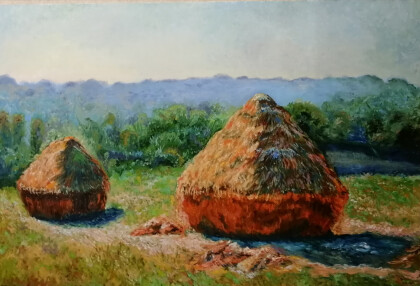 Стог в конце лета, утренний эффект