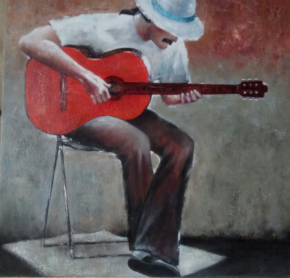 Уличный музыкант, подражание кону