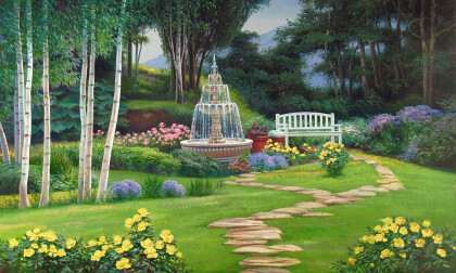 Фонтан в саду