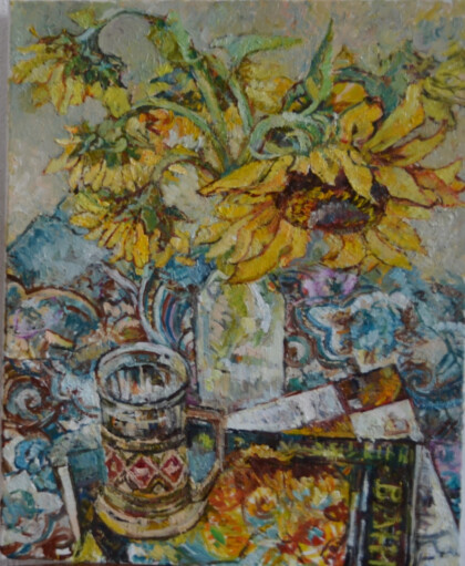Натюрморт с подсолнухами