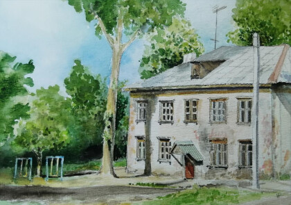 Уходящая Черниковка. Дворик с качелями