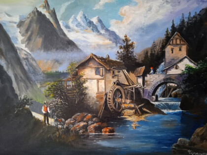 "Мельница на горном ручье"Продано