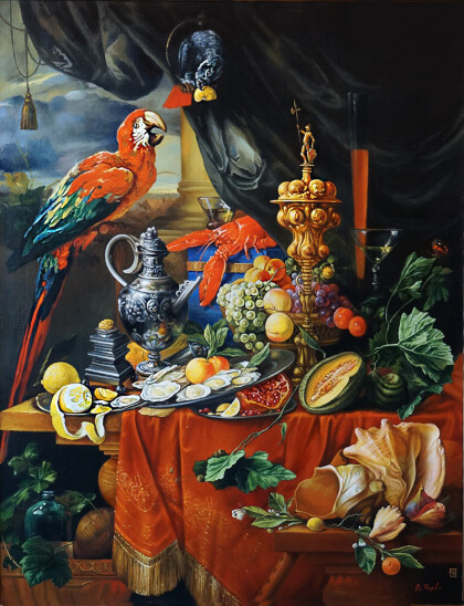 Натюрморт с попугаем