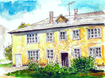 Уходящая Черниковка. Мальвы во дворе