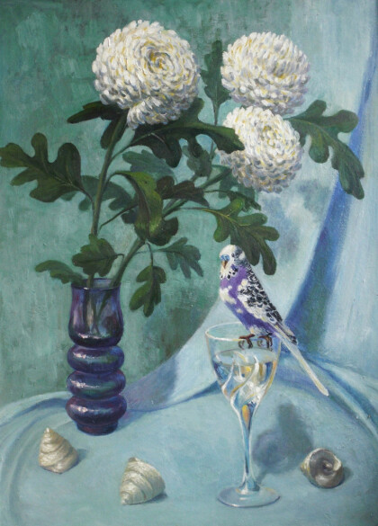 Белые хризантемы