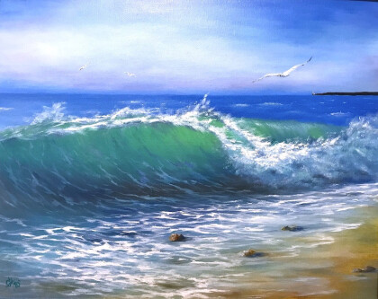 Чайки над волной